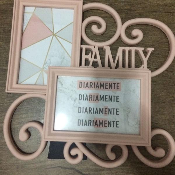 porta retrato family rosa bebê