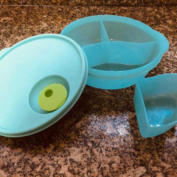 tupperware marmita microondas cristalwave divisórias 900ml