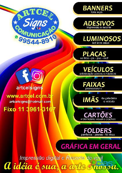 BANNERS ADESIVOS FAIXAS PLACAS LUMINOSOS SP ZN