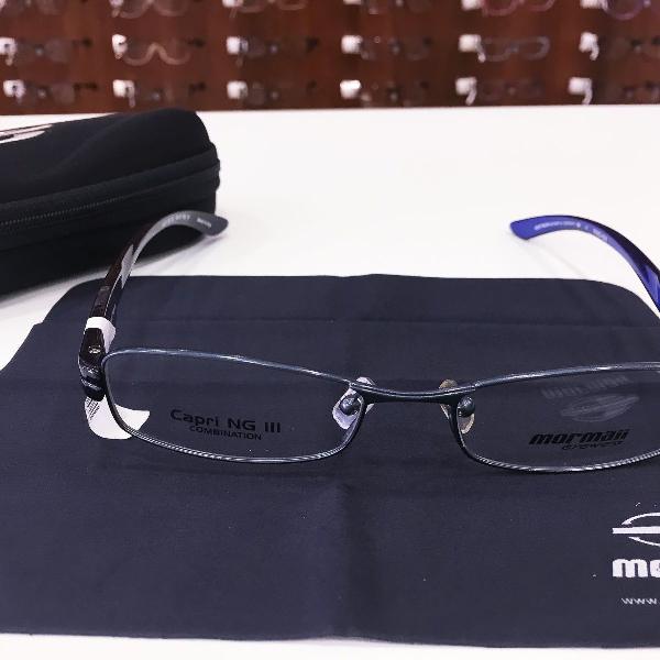 armação óculos mormaii 1602 521 metal azul masculino