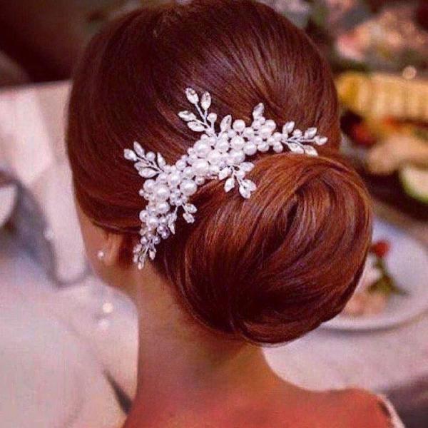 arranjo branco noiva perolas cristais para penteado noiva