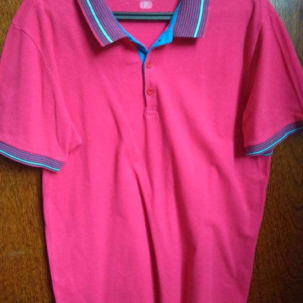 camisa gola polo pool rosa