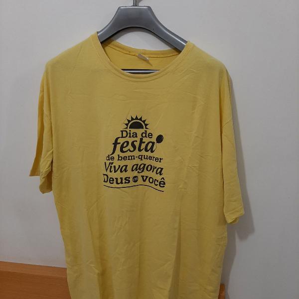 camiseta amarela "dia festa" ajsi, tamanho exg