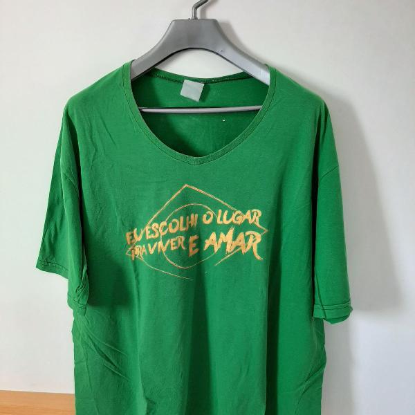 camiseta verde, ajsi, tamanho xg