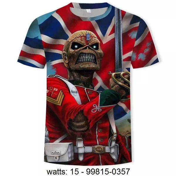 camisetas iron maiden e 3d