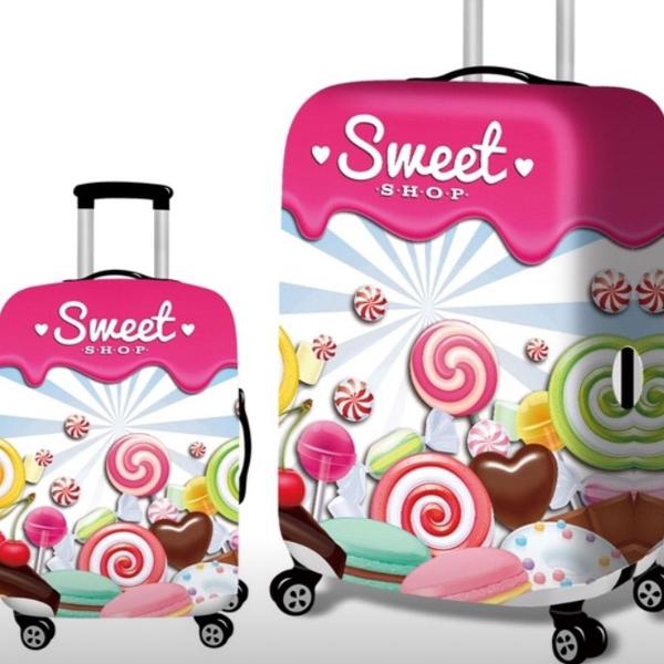capa protetora para mala bagagem sweet shop importada