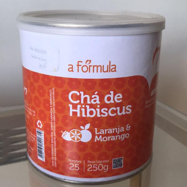 chá de hibisco sabor laranja e morango