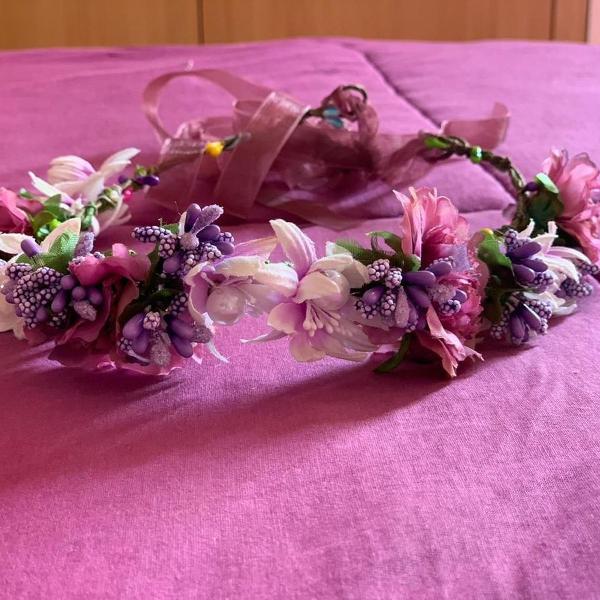 coroa de flores roxo/ noiva/ pré wedding- baixou o preço