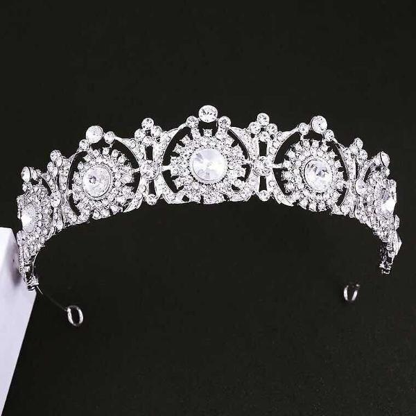 coroa tiara porta coque noiva 15 anos strass zircônia 2019