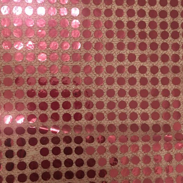 corte de tecido em paetê rosa. largura 1,20 x 5,00 mts