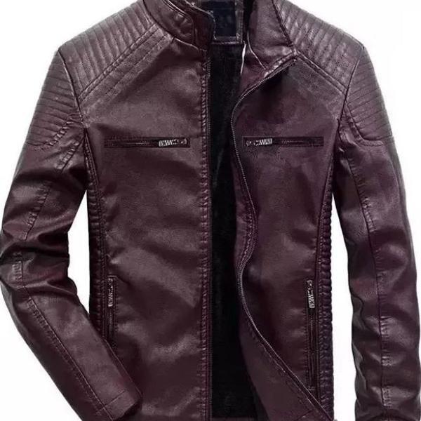 jaqueta de couro masculina veludo reforçada liquidação