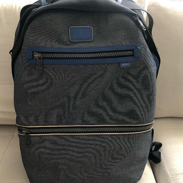 mochila tumi cinza e azul alpha bravo