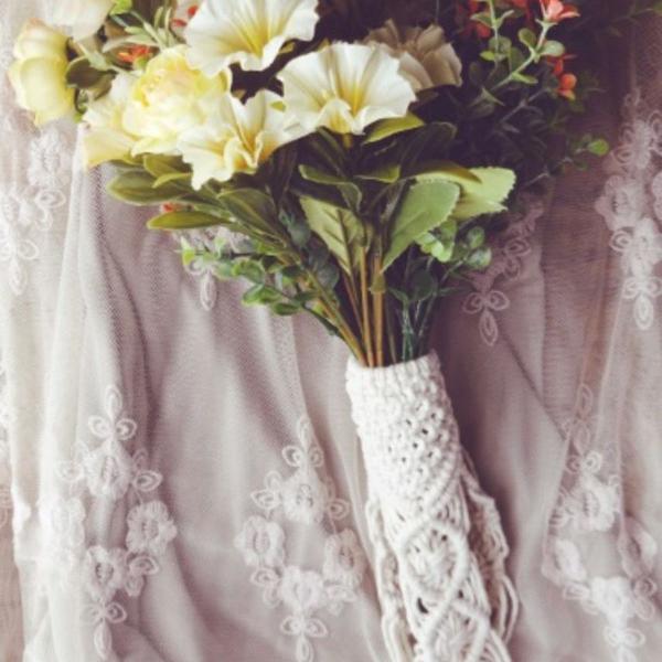 wrap macramê para bouquet