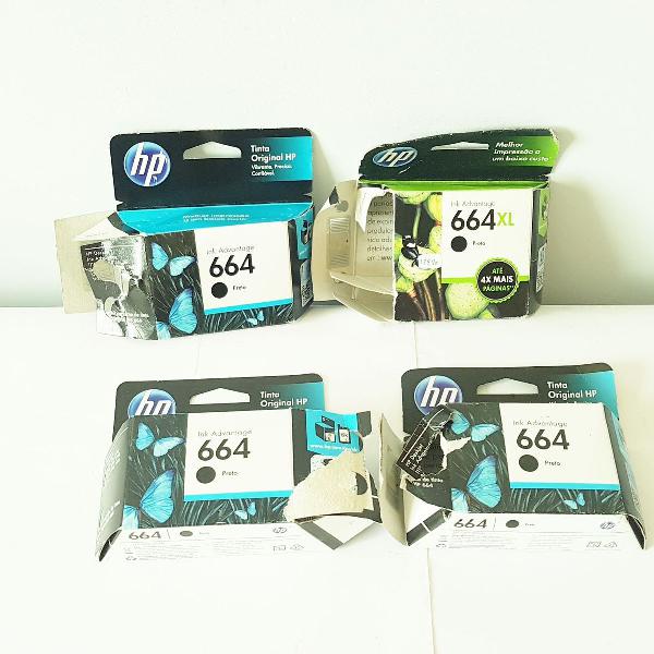 6 cartuchos hp 664 originais