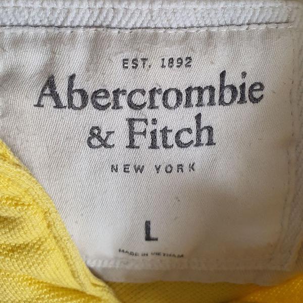 Abercrombie &amp; Fitch - polo masculina amarela, tamanho L,