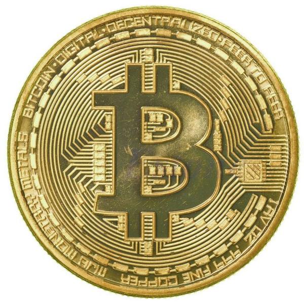 Bitcoin Moeda Física Edição Comemorativa Banhada A Ouro