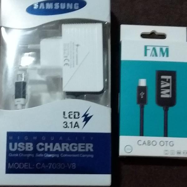 Combo Carregador usb+ Cabo otg