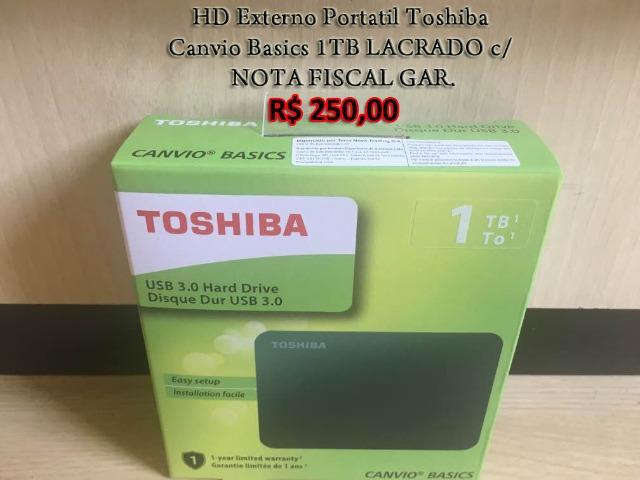 HD Externo 1TB Toshiba USB 3.0 5400rpm Preto Lacrado com