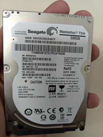 HD de Notebook 500GB