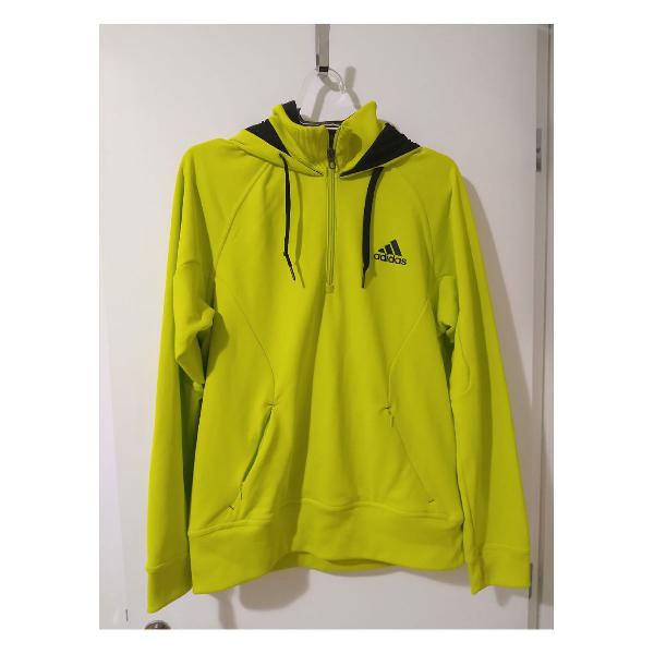 Moletom Adidas tecido dry / amarelo neon