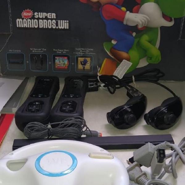 Nintendo Wii Super Mario Bros. + 10 Jogos + Consoles Extras