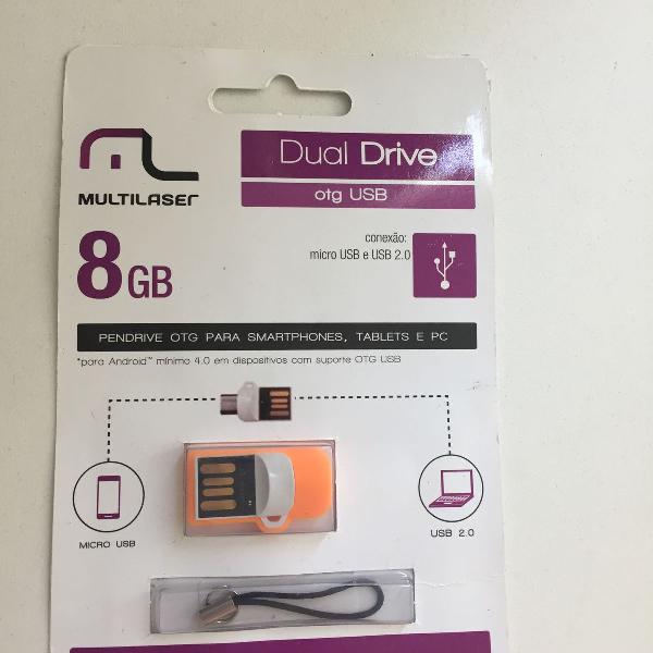 Pendrive Multilaser Dual Drive 8gb