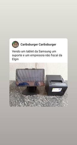 Vendo um tablet da Samsung um suporte e um empresora não