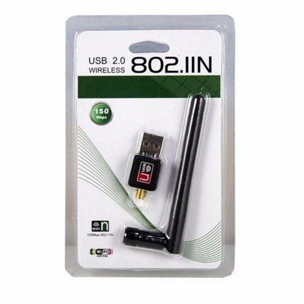 adaptador usb rede sem fio 150mbps 802.11n - antena grande