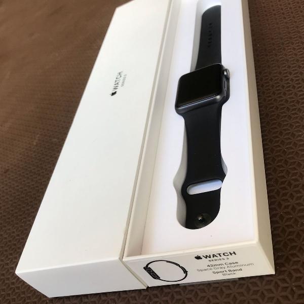 apple watch serie 3 42mm case space gray aluminium