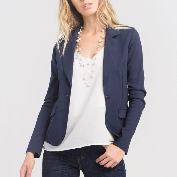 blazer miroa azul marinho bengaline