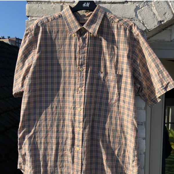 camisa manga curta burberry