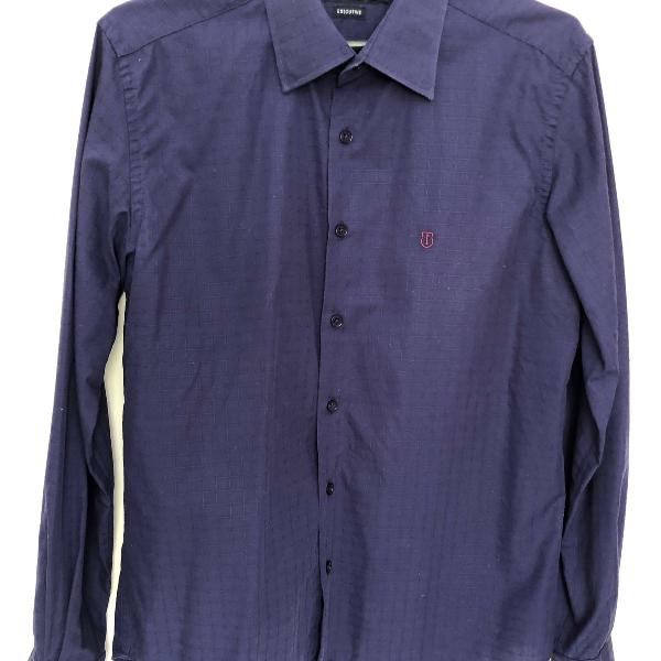 camisa masculina individual azul escuro
