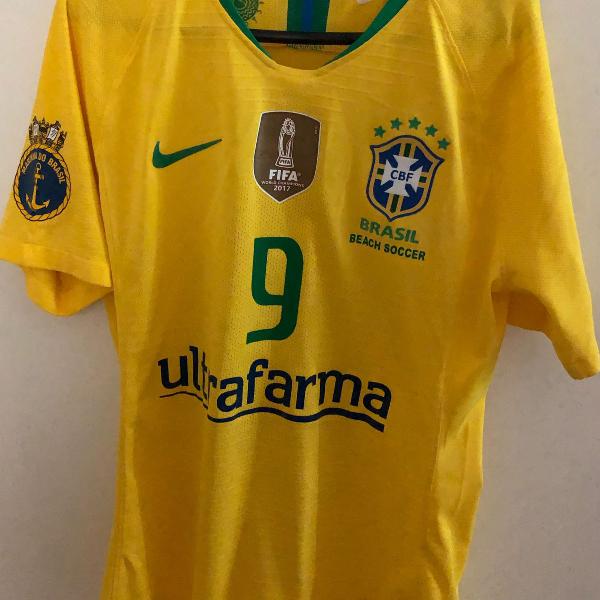 camisa oficial brasil beach soccer nike