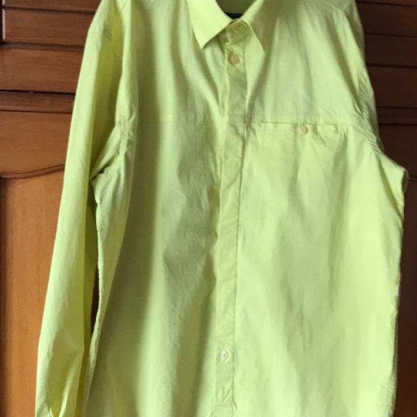 camisa social zoomp amarela slim fit