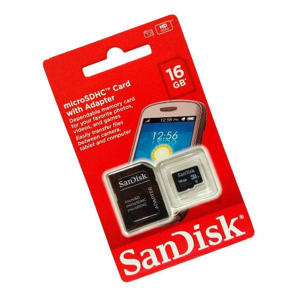 cartão de memoria micro sd sdhc16 gb sandisk