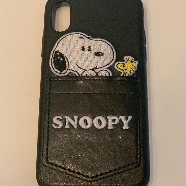 case para iphone x / xs (snoopy preta)