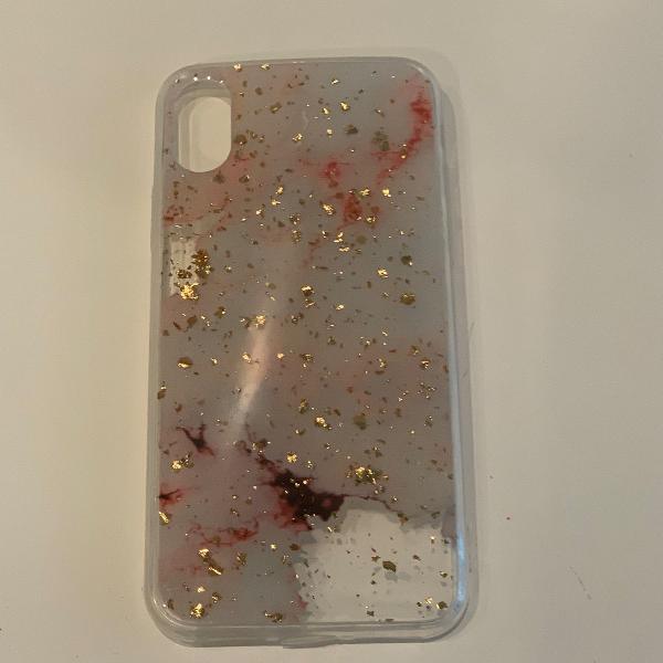 case para iphone x/xs (silicone/mármore)