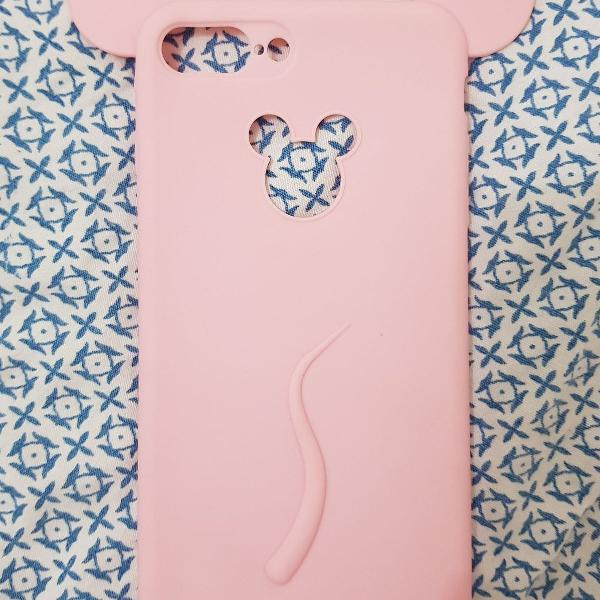case silicone iphone 7/8 plus rosa quartzo mickey