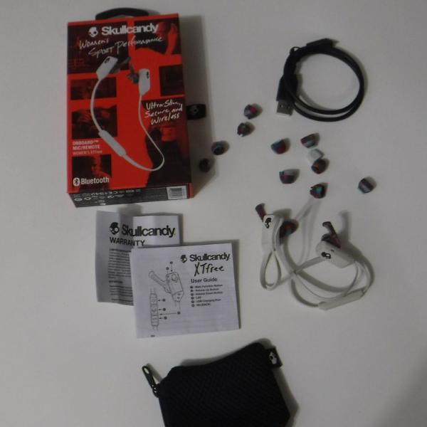 fone bluetooth skullcandy xtfree branco perfeito sem fio!!