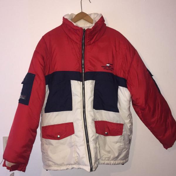 jaqueta vintage dupla face tommy hilfiger