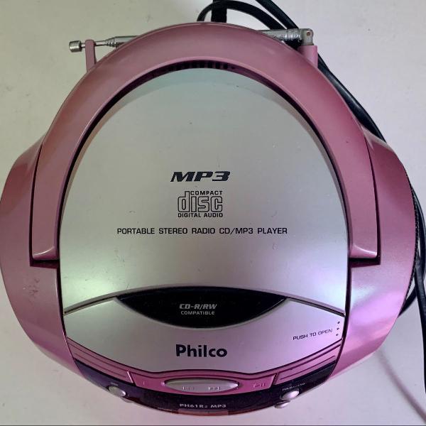 rádio philco gravador rosa - ph61r2