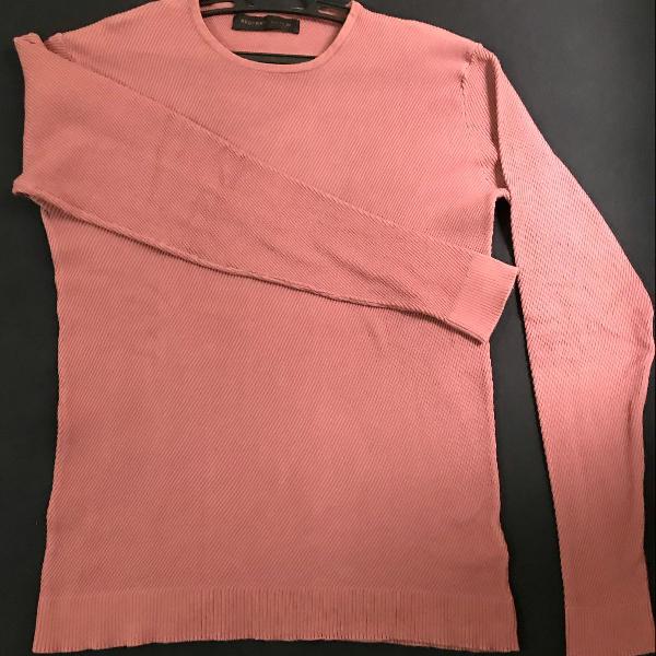 suéter salmão texturizado