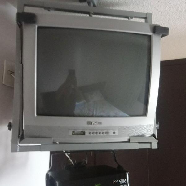 tv phlico com suporte de teto desengaveta