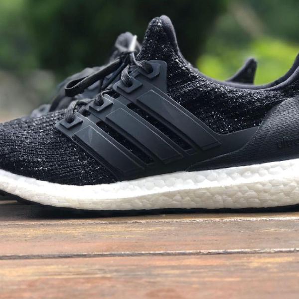 ultra boost black white speckle