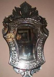 Espelho de cristal veneziano antigo