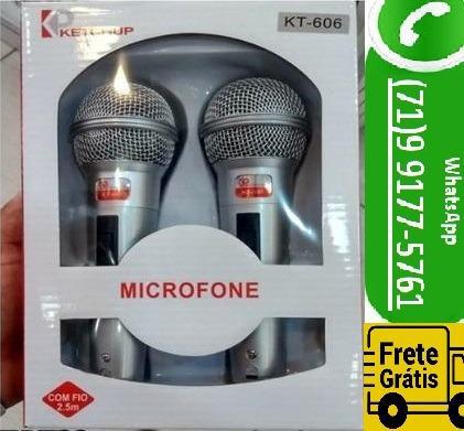 Kit Microfone Profissional Com Fio Duplo Ketchup KT-606 2