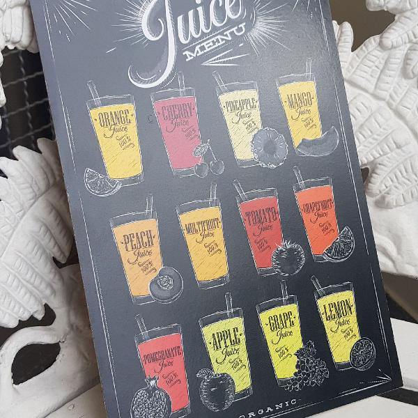 Placa MDF Juice Menu