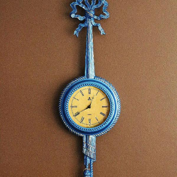 Relógio de parede Azul Metálico