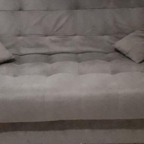 Sofá cama de veludo marrom
