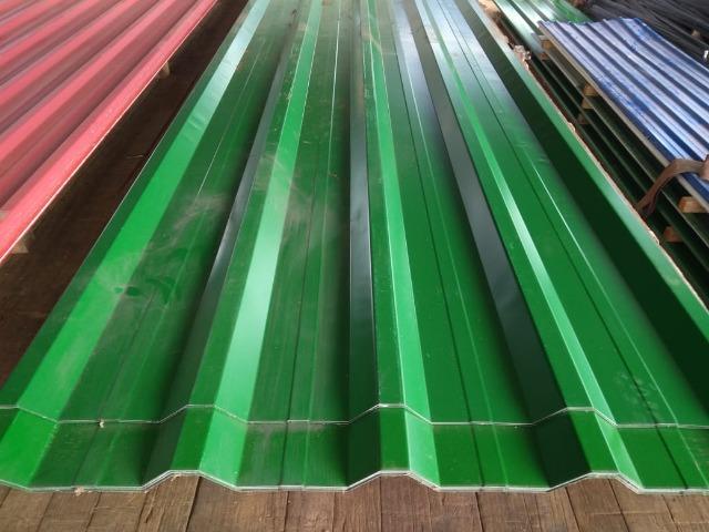 Telha de zinco cor verde de 6 mts pronta nova